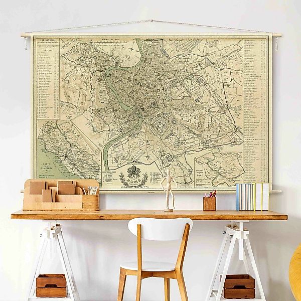 Wandteppich Vintage Stadtplan Rom Antik günstig online kaufen