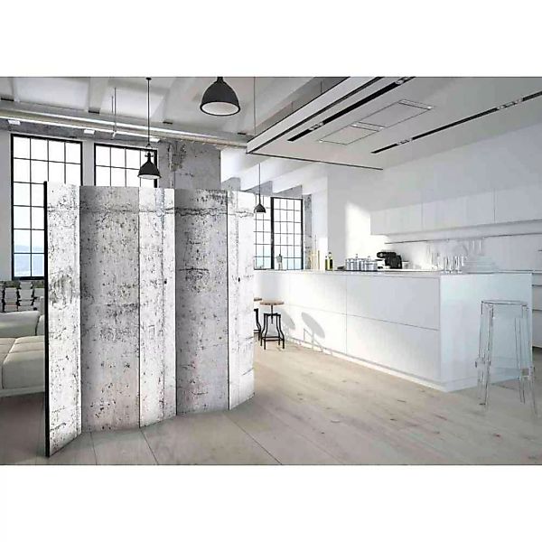 Industry Design Paravent in Beton Optik 225 cm breit günstig online kaufen