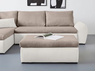 Home affaire Polsterhocker "Win" mit schwarzen Metallfüßen, frei im Raum st günstig online kaufen