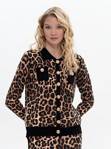 Passioni Cardigan Jacke im Animalprint günstig online kaufen