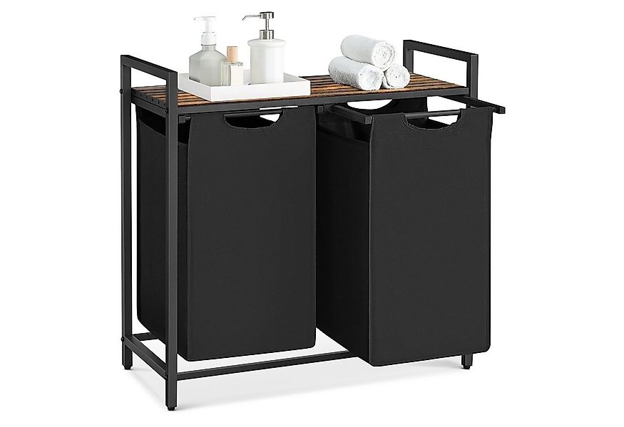 VASAGLE Wäschekorb, 2 Wäschesäcke aus Oxford-Gewebe, abnehmbar, 2 x 46 L günstig online kaufen