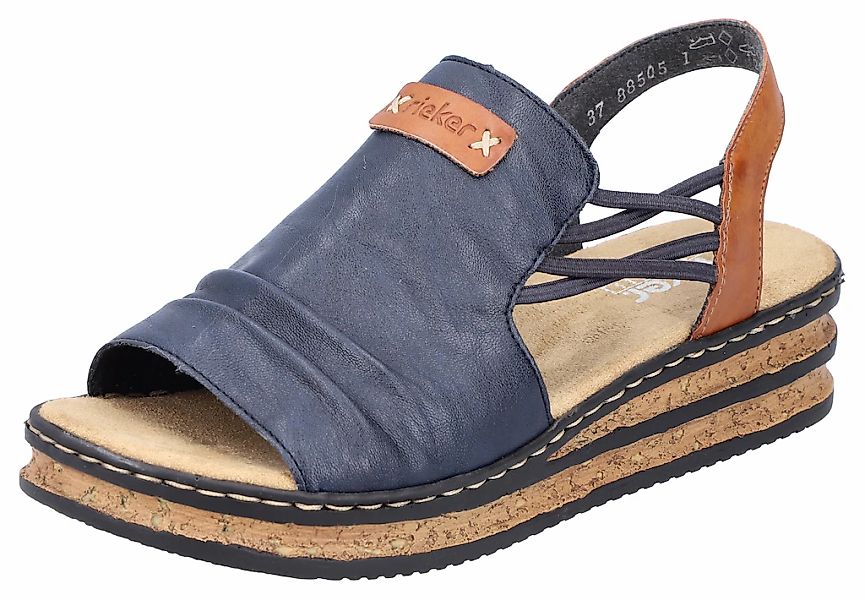 Rieker Keilsandalette, Sommerschuh, Sandale, Keilabsatz, mit Stretchbänder günstig online kaufen