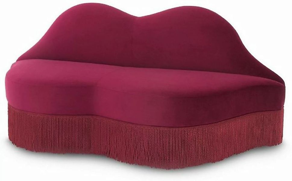 Casa Padrino Sofa Designer Samt Sofa Lippen Mund Bordeauxrot 195 x 80 x H. günstig online kaufen