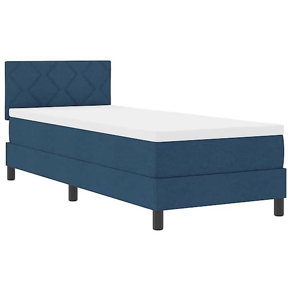 vidaXL Boxspringbett mit Matratze mit Kopfteil Blau 80 x 200 cm Stoff 33422 günstig online kaufen