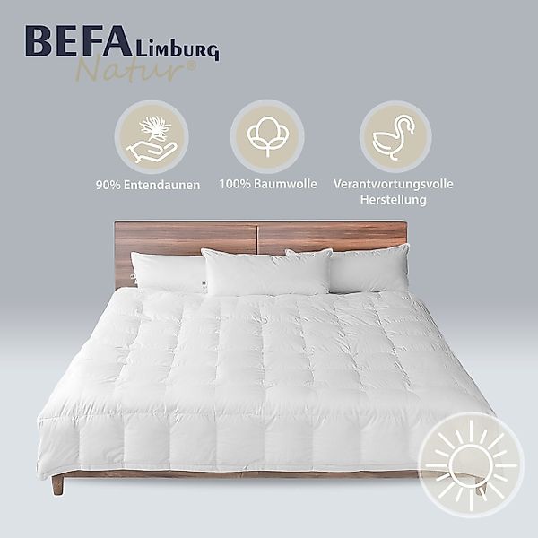 BEFA NATUR Daunenbettdecke kuschelig, leichte Premium-Sommerdecke, günstig online kaufen