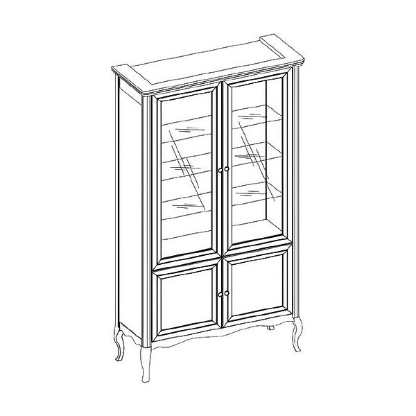 Xlmoebel Vitrine Klassische Vitrine aus Massivholz - Modell PR-W2 (Klassisc günstig online kaufen