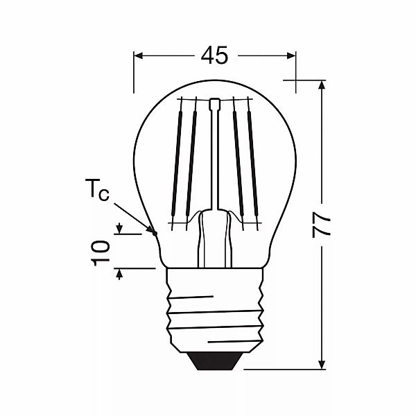 OSRAM LED-Leuchtmittel Tropfen E27 1,2W Filament 4000K 255lm günstig online kaufen