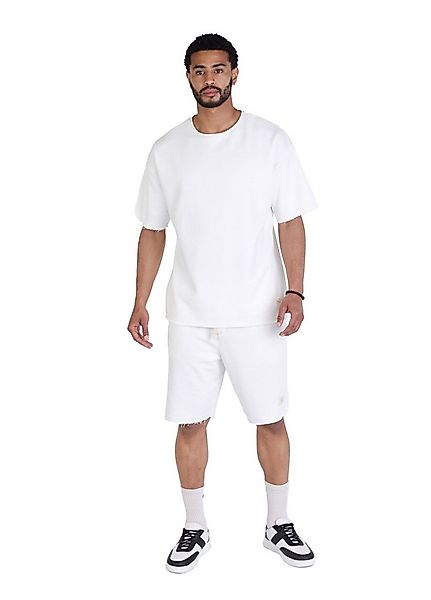 Denim Distriqt Trainingsanzug 2 Teiler Freizeitanzug Shorts mit T-Shirt Wei günstig online kaufen