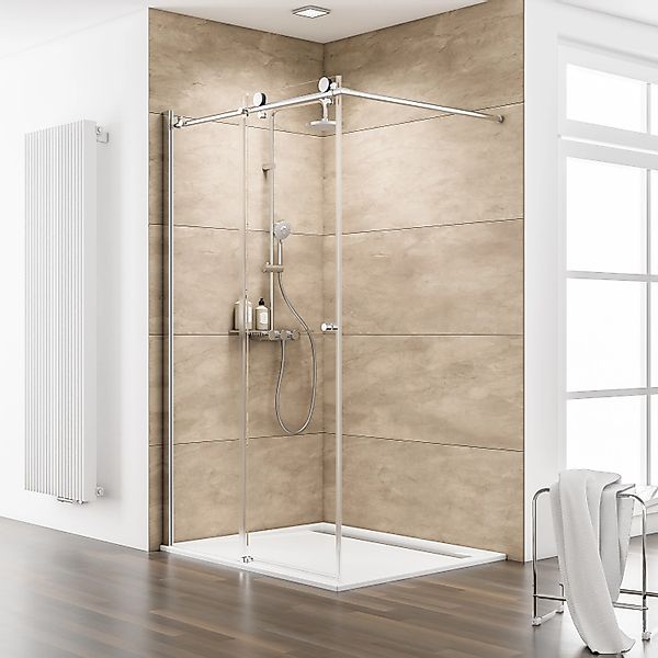 Schulte MasterClass Walk In 5 Chromoptik Echtglas Klar hell Anschlag,inks günstig online kaufen