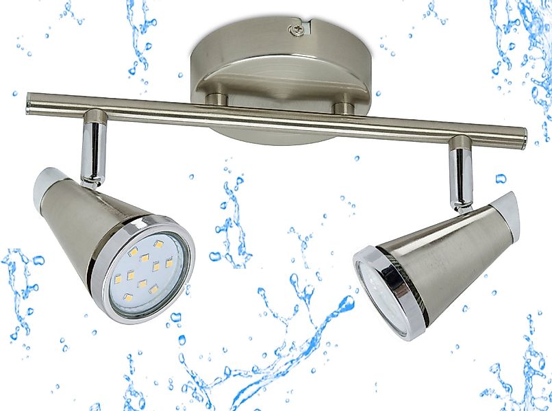 TRANGO LED Deckenstrahler, 2-flammig 1009-22 Badleuchte günstig online kaufen