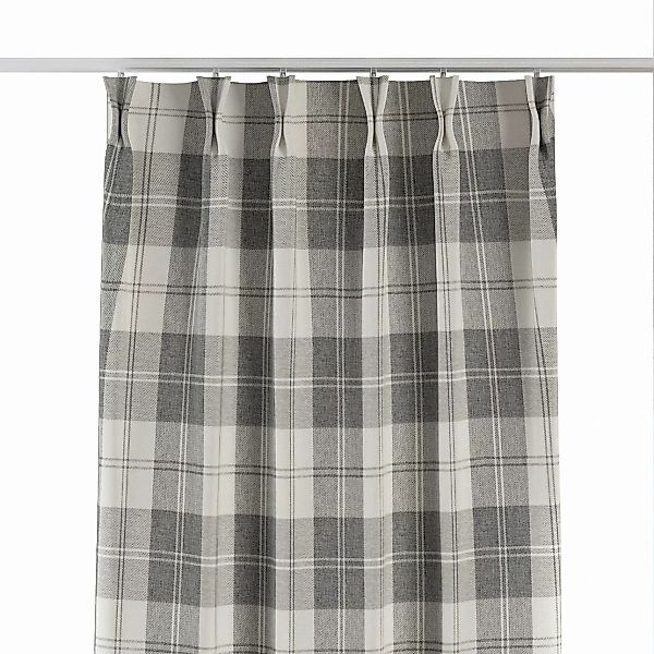 Vorhang mit flämischen 2-er Falten, weiß-grau , Edinburgh (115-79) günstig online kaufen