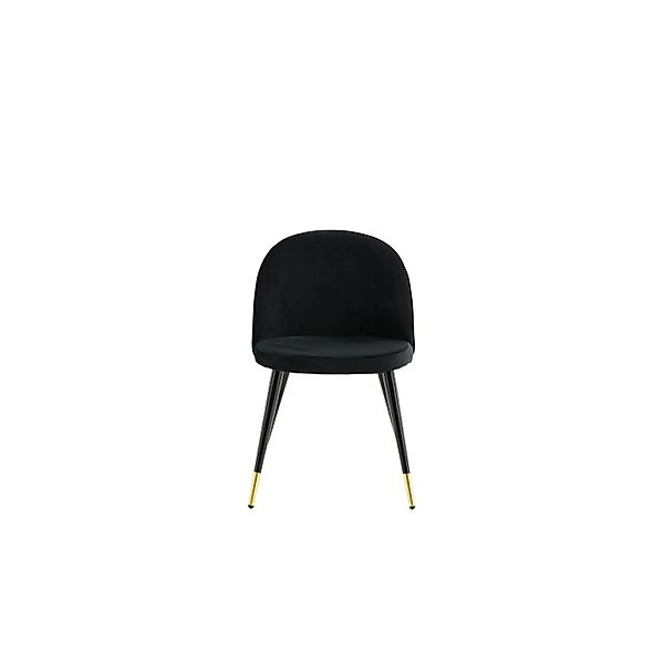 ebuy24 Velvet Esszimmerstuhl Velour Schwarz Messing Dekor günstig online kaufen