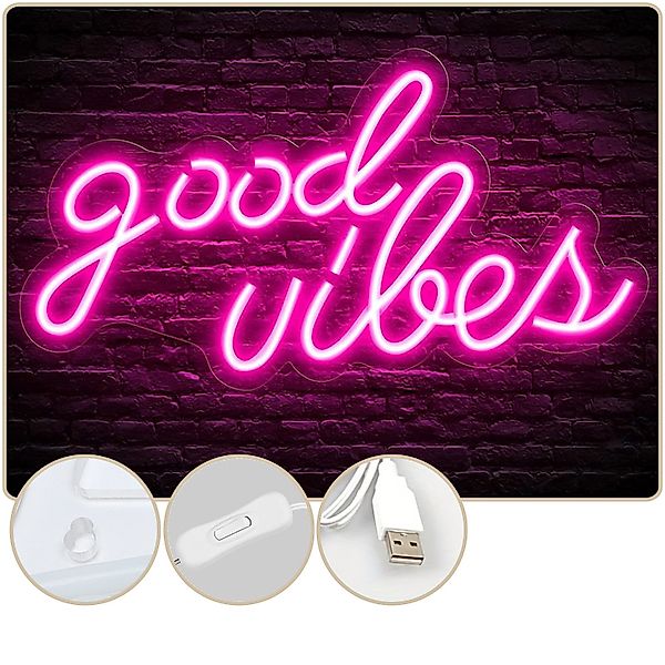 MUPOO LED Dekolicht Good Vibes Neonschild günstig online kaufen