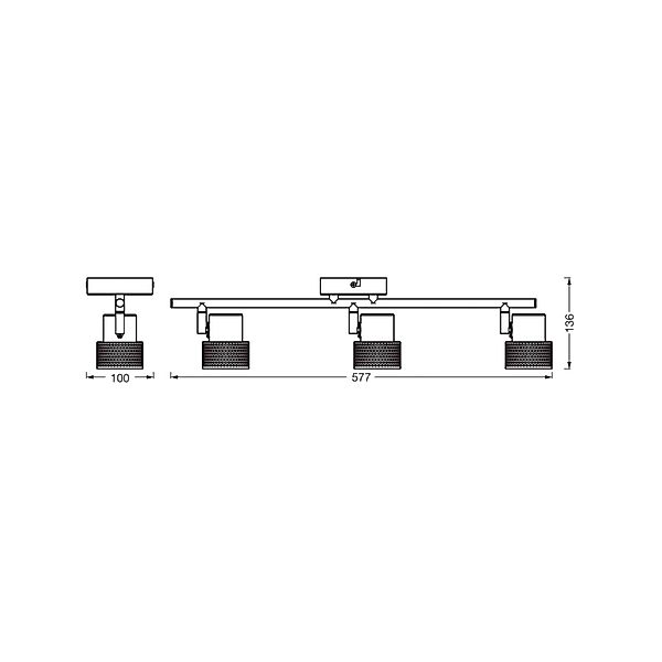 OSRAM Deckenstrahler CORK, schwarz, 3 Spots GU10-LED 927 dim günstig online kaufen