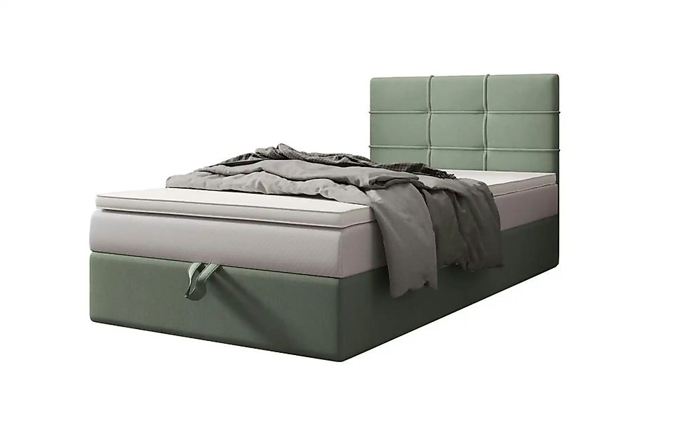 Boxbett mit Stauraum  Matratze H3 und Topper Duo 2 ¦ grün ¦ Maße (cm): B: 1 günstig online kaufen
