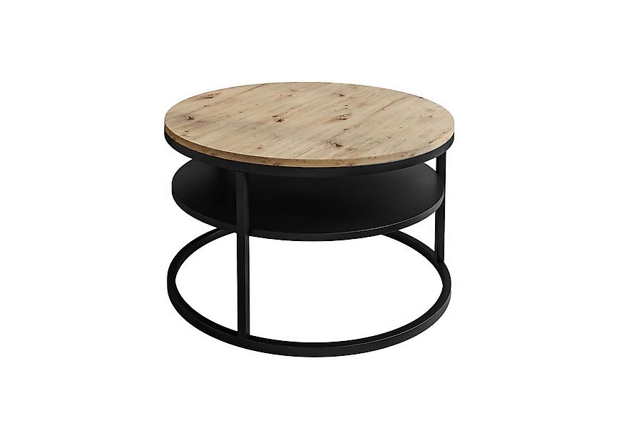 Lookway Couchtisch CIRI LOFT mit Ablage (1 Tisch), Durchmesser: 70 cm günstig online kaufen