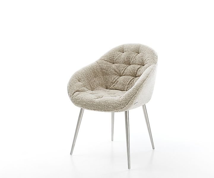 Esszimmerstuhl Gaio-Flex Webstoff Soft Beige 4-Fuß konisch Edelstahl günstig online kaufen