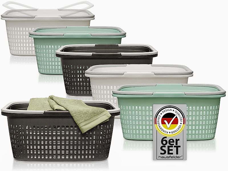 Hausfelder Wäschekorb Wäschewanne 58x37x25cm (Farbmix, 3 günstig online kaufen