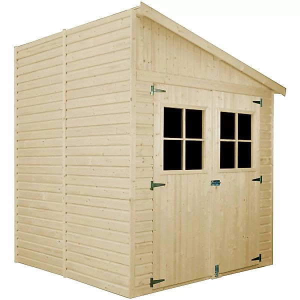 Timbela Anbau-Gartenhaus Holz M338A 4 m² mit Seitenwand ohne Boden günstig online kaufen