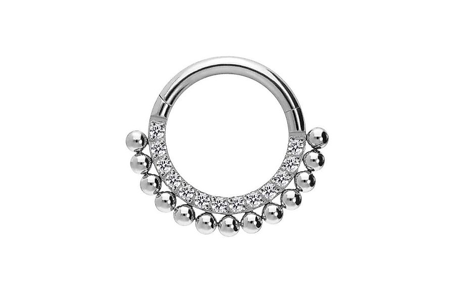 PIERCINGLINE Nasenpiercing Titan Segmentring Clicker EINGEFASSTE KRISTALLE günstig online kaufen