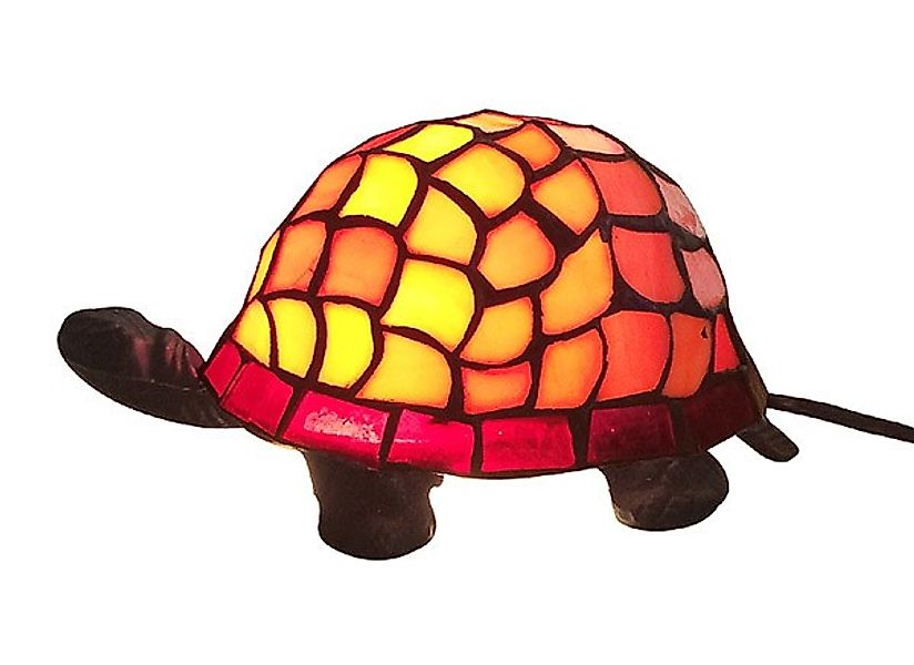 Tiffany-Leuchte Schildkröte Tiffanylampe Tischlampe Tischleuchte Orange günstig online kaufen
