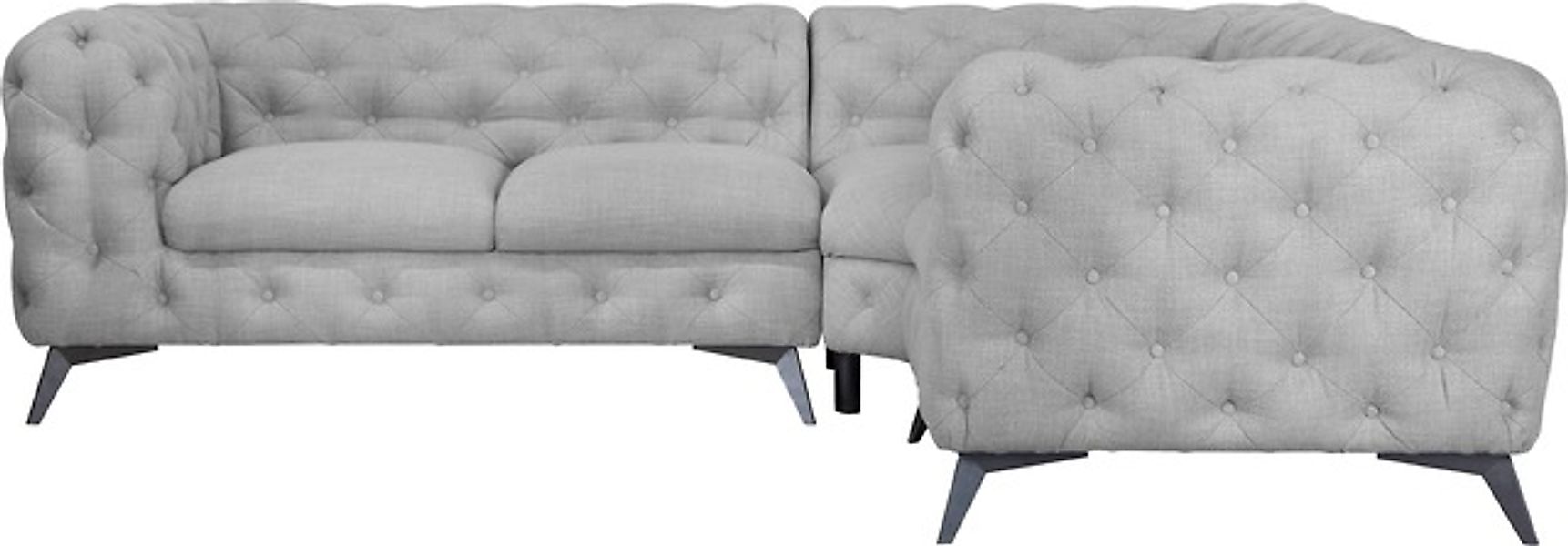 Leonique Chesterfield-Sofa »Ecksofa GLYNIS L-Form mit Wellenunterfederung, günstig online kaufen