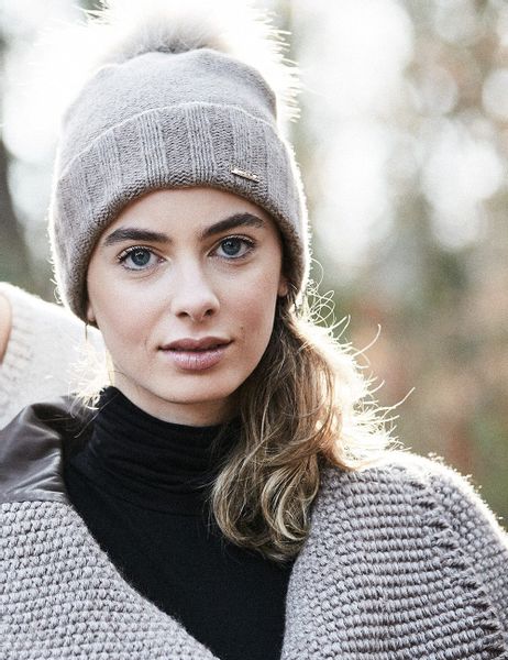 CAPO Strickmütze Strickmütze, Kaschmir Kunstfellpompon (1-St) günstig online kaufen