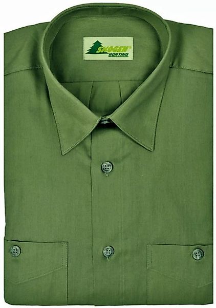 Skogen Outdoorhemd Jagdhemd olivgrün einfarbig Jägerhemd Forsthemd Förster günstig online kaufen