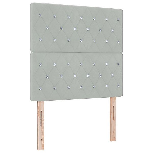 vidaXL Bett Boxspringbett mit Matratze Hellgrau 100x200 cm Samt (1-tlg) günstig online kaufen