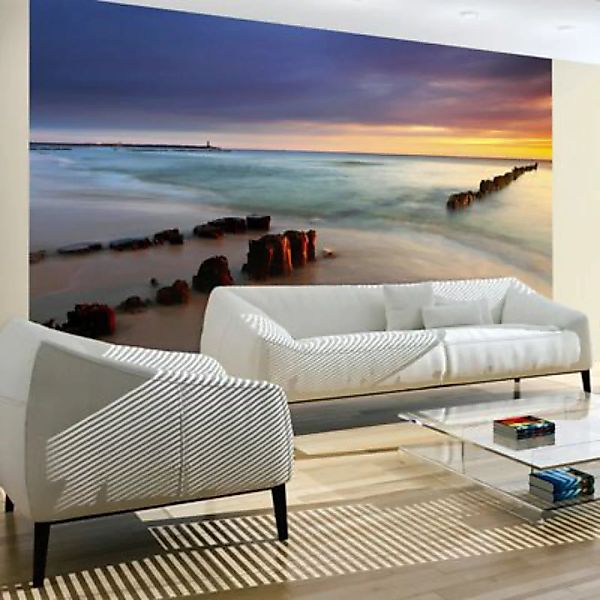 artgeist Fototapete Strand - Sonnenaufgang mehrfarbig Gr. 400 x 309 günstig online kaufen
