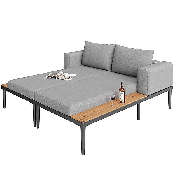 ROYGBIV Gartenliege Multifunktionales Outdoor-Liegebett mit Regalen günstig online kaufen