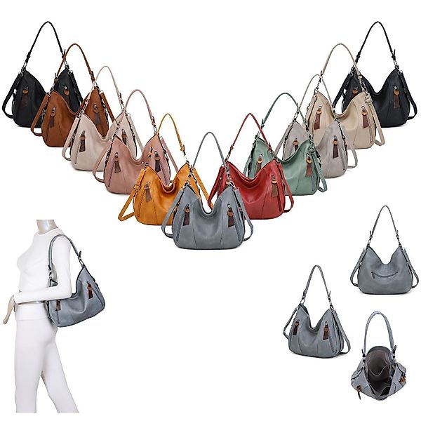 ITALYSHOP24 Schultertasche Damen Tasche Shopper Hobo-Bag günstig online kaufen