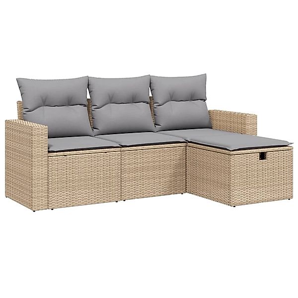 vidaXL Gartenlounge-Set 4-tlg. Garten-Sofagarnitur mit Kissen günstig online kaufen
