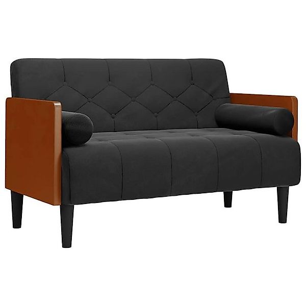 vidaXL Sofa Zweisitzer-Sofa mit Nackenrollen Schwarz 110 cm Samt günstig online kaufen