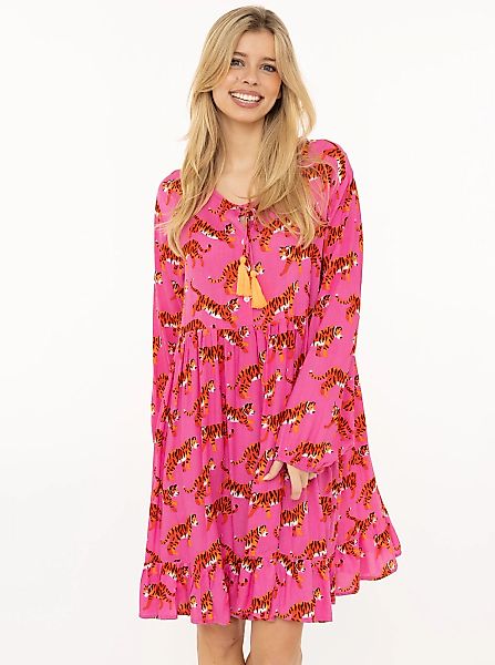 Zwillingsherz Sweatkleid ""Trendy Tiger"" Tigermotiv, mit Tassel lange Ärme günstig online kaufen