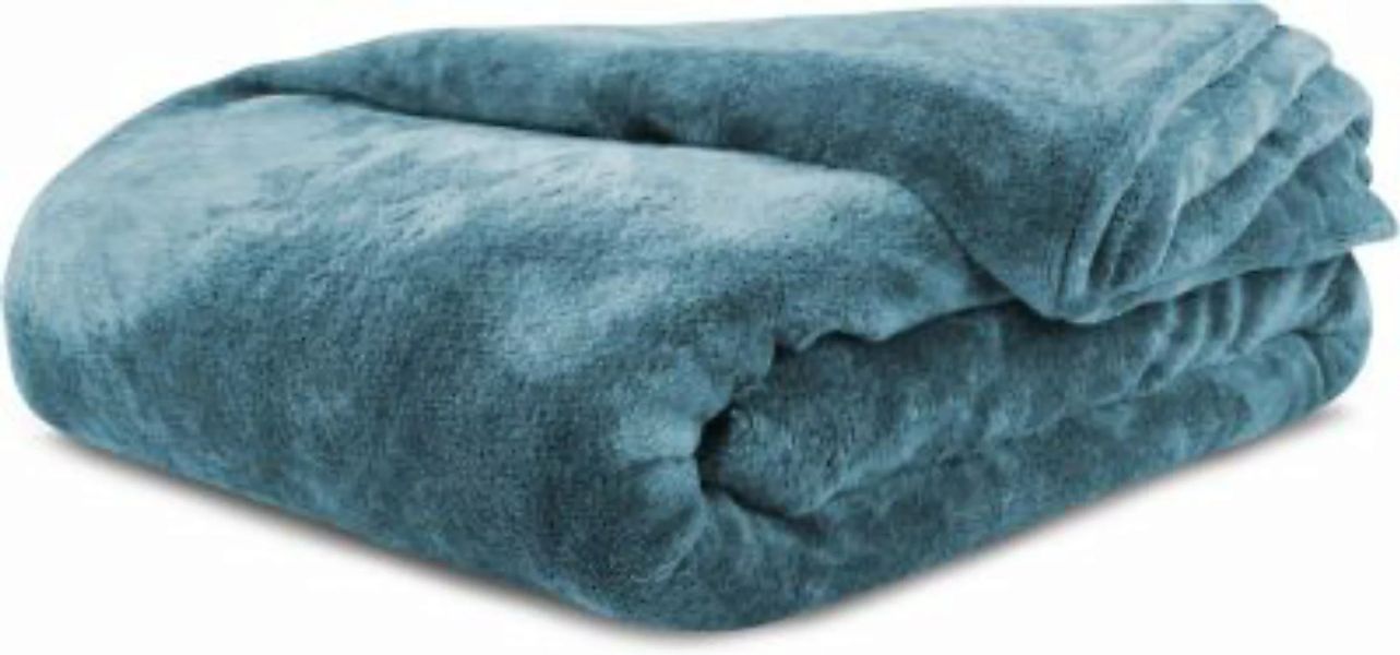 Aspero® Flanell-Bettdeckenbezug DUNKERQUE Bettwäsche blau Gr. 135 x 200 günstig online kaufen