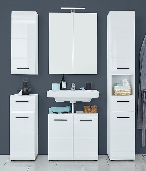 welltime Badmöbel-Set Sovana, (Set, 5-St), Badezimmermöbel mit Hochglanzfro günstig online kaufen