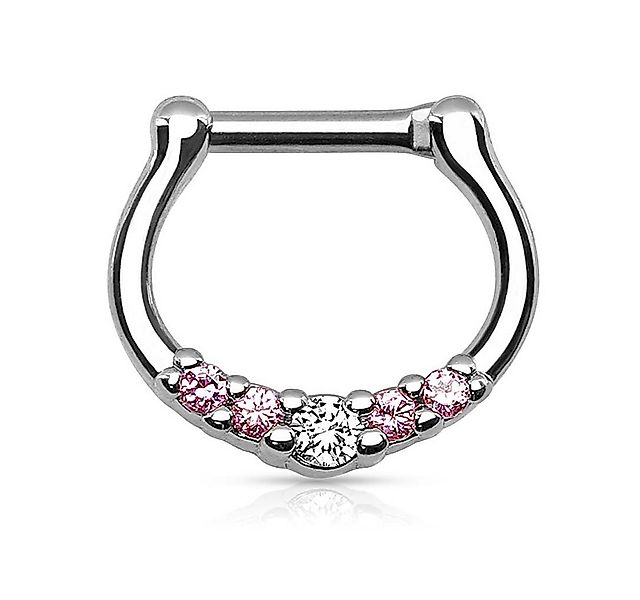 Taffstyle Nasenpiercing Piercing Ring Schild Clicker mit Strass Stein, Sept günstig online kaufen