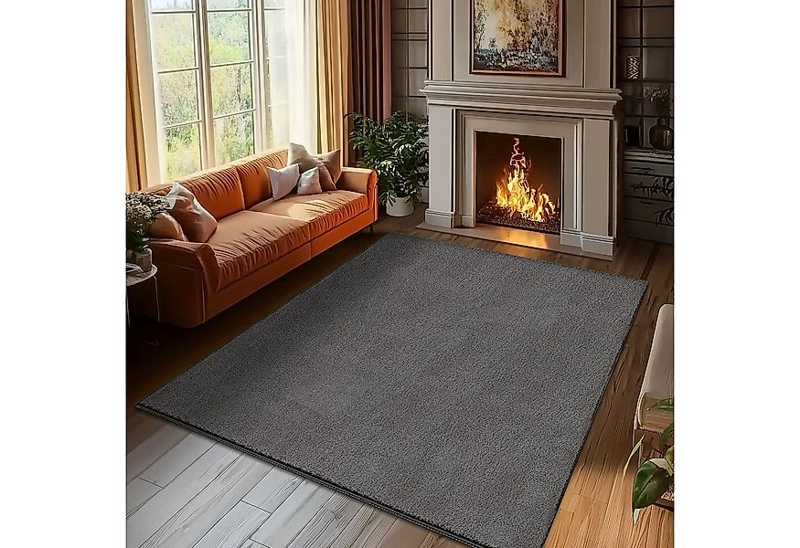 Topfinel Teppich rechteckig, Wohnzimmer Teppich modern rutschfest, Kundenli günstig online kaufen