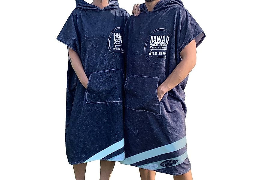 HOMELEVEL Bademantel Badeponcho Unisex - Surf Poncho aus Baumwolle und Poly günstig online kaufen