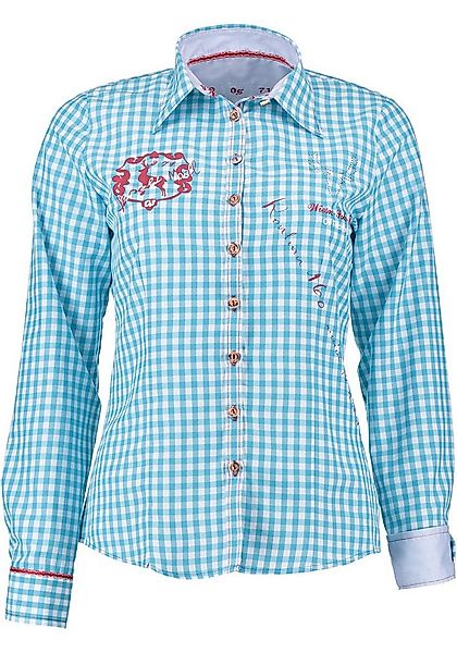 OS Trachten Trachtenbluse Sonitu Langarmbluse mit Motivdruck auf Vorder- un günstig online kaufen