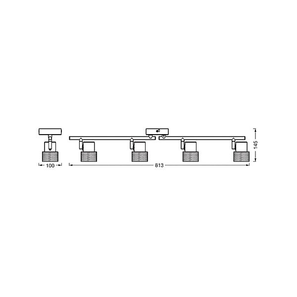OSRAM Deckenstrahler CORK, schwarz, 4 Spots GU10-LED 927 dim günstig online kaufen
