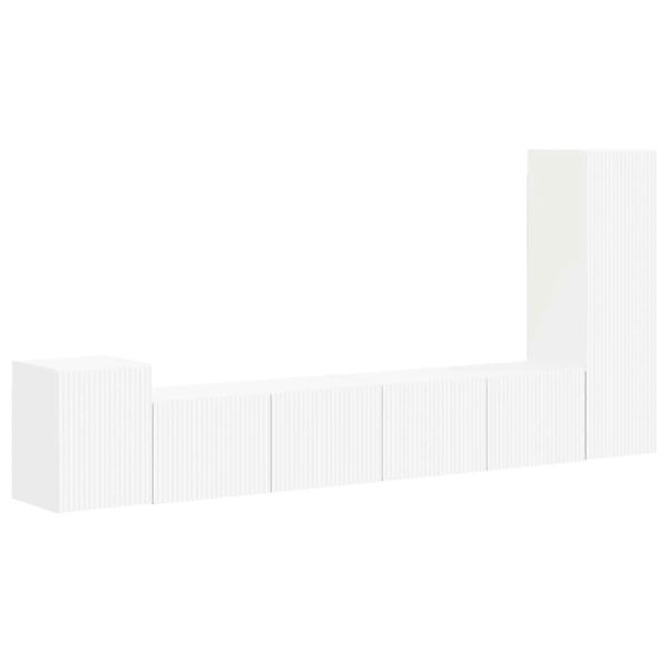 vidaXL TV-Schrankset Wandmontiert 3-Tlg Weiß Holzwerkstoff 3409015 günstig online kaufen