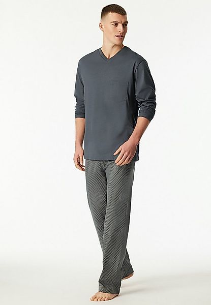 Schiesser Schlafanzug Comfort Essentials (2 tlg) mit V-Ausschnitt und aufge günstig online kaufen