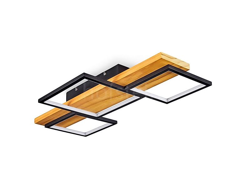 hofstein Deckenleuchte »Palermo« dimmbare Deckenlampe, Metall/Holz/Kunststo günstig online kaufen