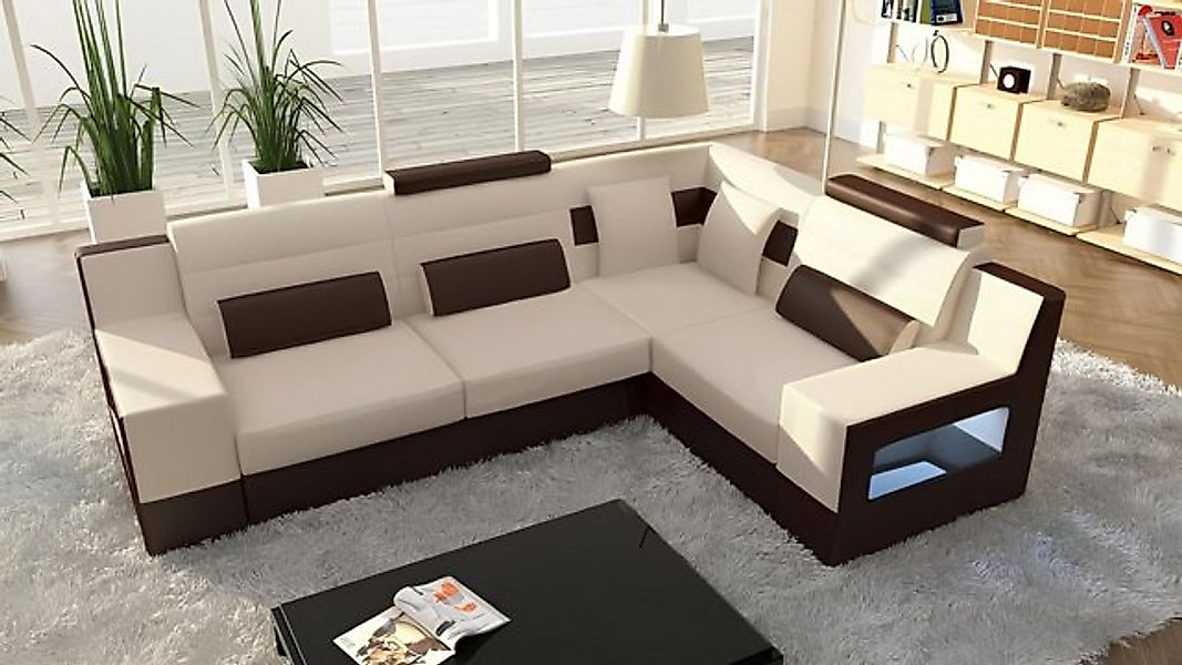 JVmoebel Ecksofa Wohnlandschaft Sofa USB Polster Ecke Ecksofa Garnitur Mass günstig online kaufen