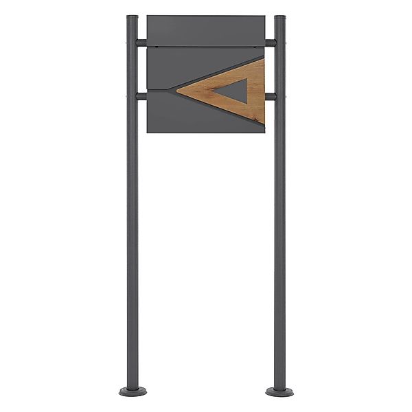 ML-Design Standbriefkasten Anthrazit-Holzoptik Zeitungsfach Pfosten Anthraz günstig online kaufen