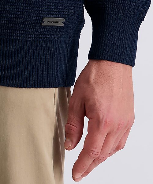 Pierre Cardin Rundhalspullover, mit Struktur günstig online kaufen