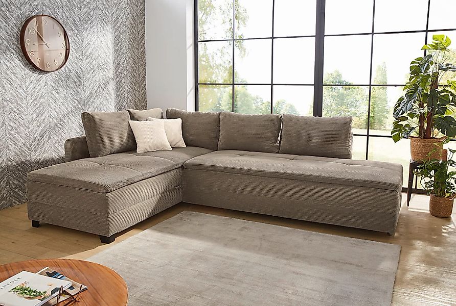 Jockenhöfer Gruppe Ecksofa "Madrid L-Form, B: 306 cm, Liegefl. 180x200 cm, günstig online kaufen