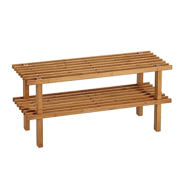 Zeller Schuhregal mit 2 Ablagen Bambus 70 cm x 26 cm x 30 cm günstig online kaufen